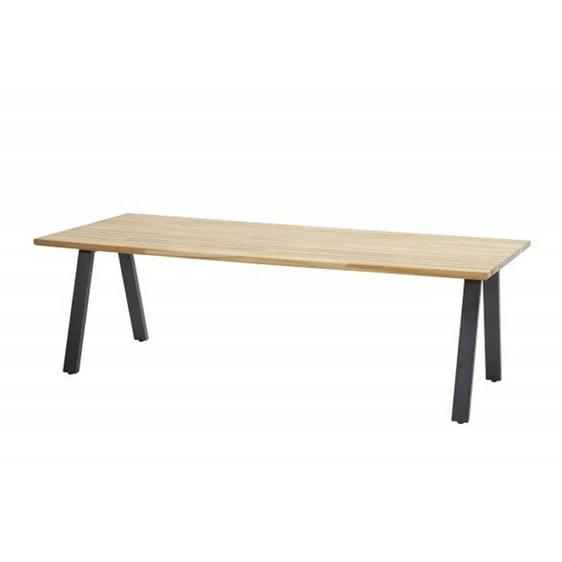 Tatse by 4SO Ambassador Teak tafel 300x100 met onderstel Antraciet