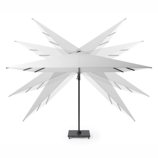 Platinum zweefparasol Challenger T² 300x300 antraciet frame licht grijs doek