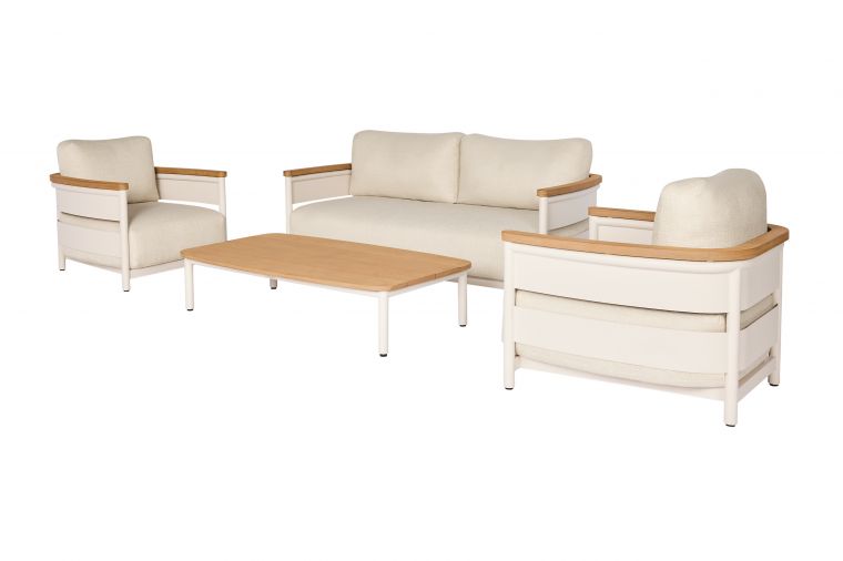 Suns Wadi 4 delige sofaset, 2,5 zits bank, 2 loungestoelen en koffietafel, camel sand