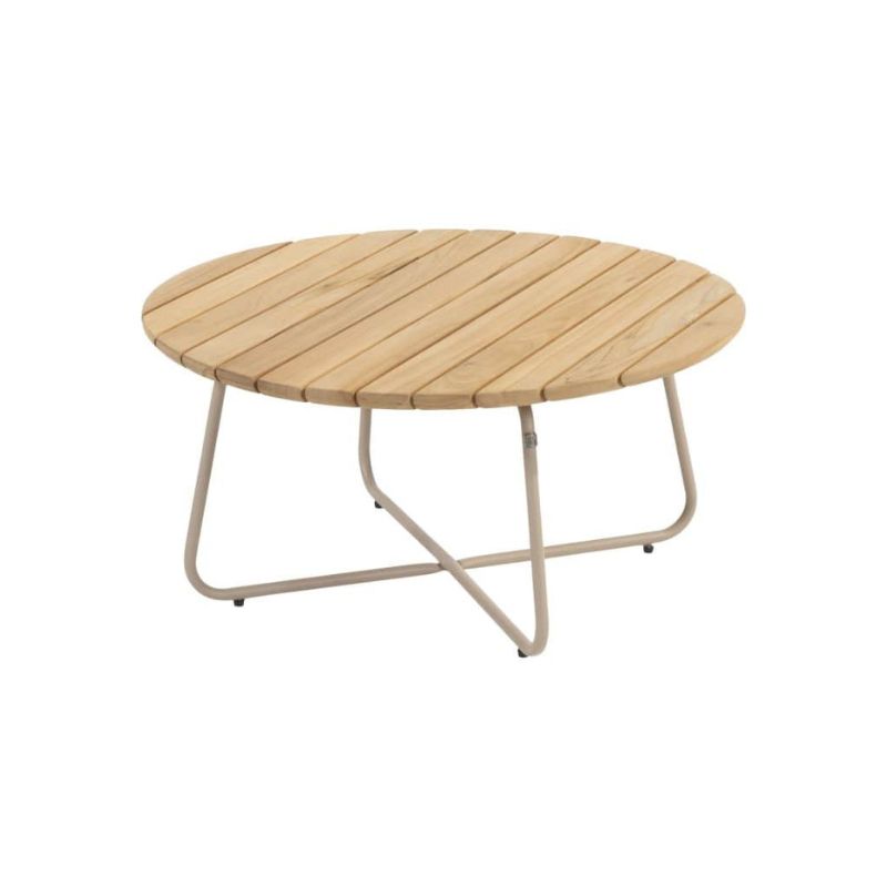 4 Seasons Outdoor Verdi salontafel teak 73 cm. Ø (H 35) latte