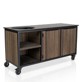 Fraaii buitenkeuken Bamboo graphite rhombus inferno dekton sirius werkblad + modulair lade + beschermhoes