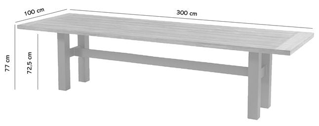 Hartman Yasmani Xerix 300 x 100 tuintafel