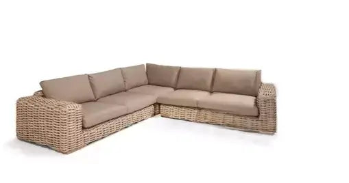 Apple Bee FFF lounge-hoekset, weaving silk met Bee Wet kussens Taupe