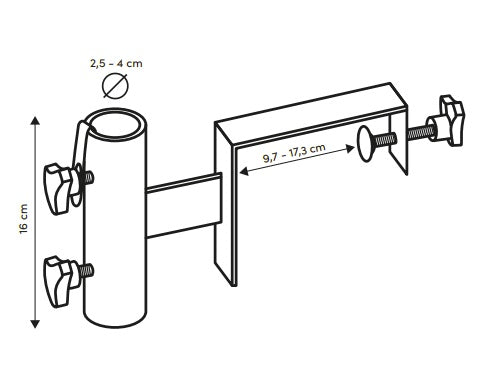 Platinum top railing 18cm, Ø38mm antraciet