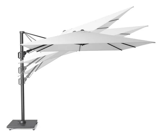 Platinum Challenger T² 300x300cm premium teaklook frame faded black doek