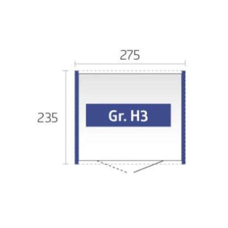 Biohort Highline H3 dubbele deur kwartsgrijs metallic BDH 275 x 235 x222