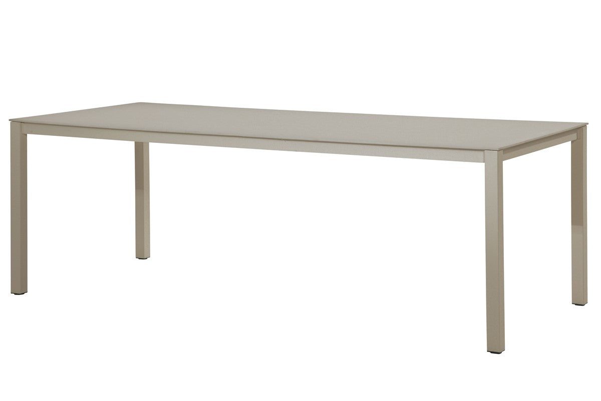 4 Seasons Outdoor Rivoli tafel taupe frame 220x95 met slimtop light taupe blad 8mm