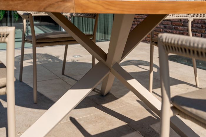 Taste 4SO Prado tafelblad teak 130 cm. Ø Prado onderstel latte voor 130 cm. Ø ronde tafel