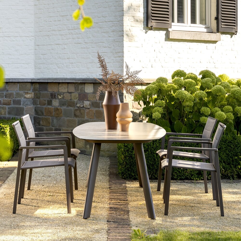 Taste 4SO Manolo eettafel terre met printed keramiek top 180 x 95 cm