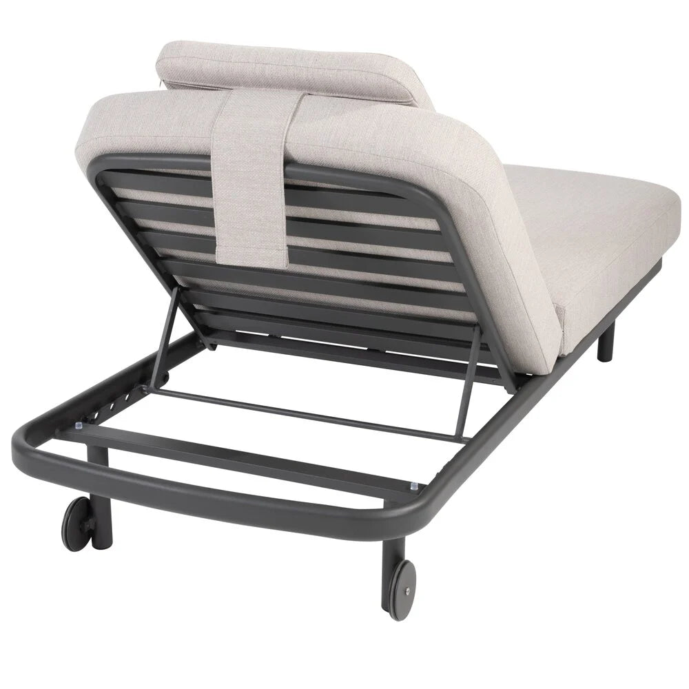 Taste 4SO Milano ligbed antraciet incl. kussen en hoofdsteun