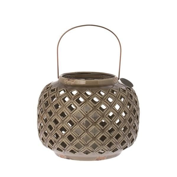 Riverdale windlicht wells taupe 33cm
