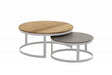Taste by 4 seasons Stonic set of 2 coffee tables 80cm and 60cm with teak/ceramic