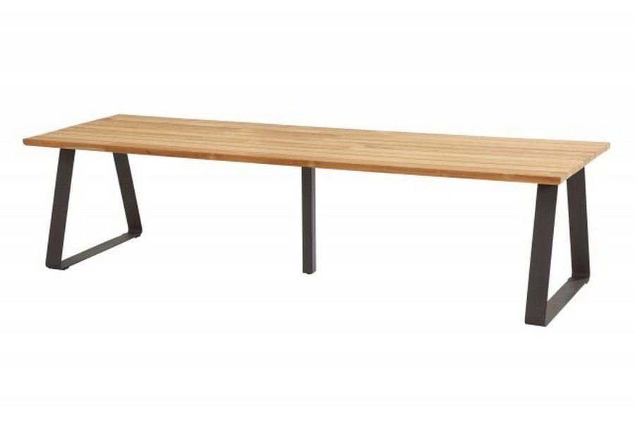 Taste by 4So Basso teak tafel 300x100cm met antraciet onderstel