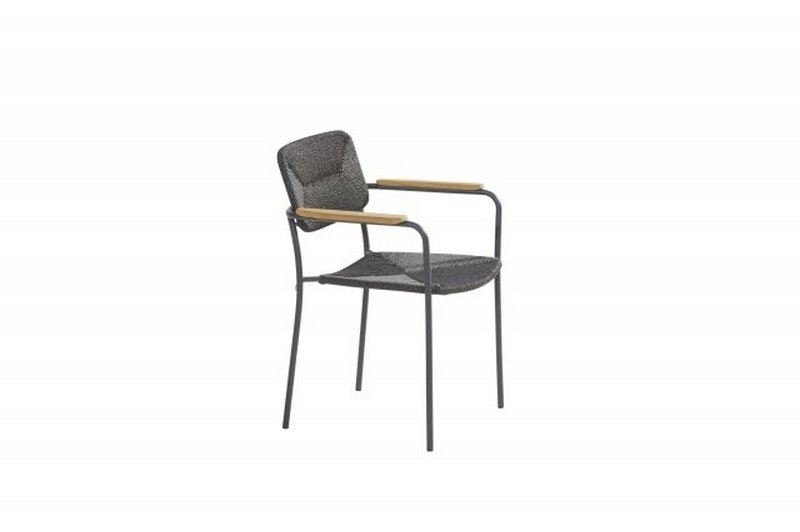 4 Seasons Outdoor Bora stacking chair Anthracite Teak arm