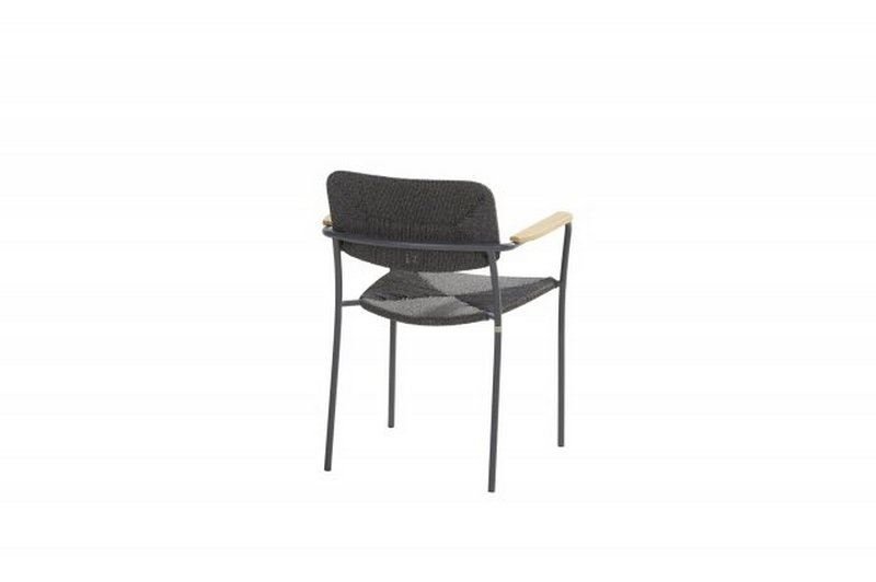 4 Seasons Outdoor Bora stacking chair Anthracite Teak arm