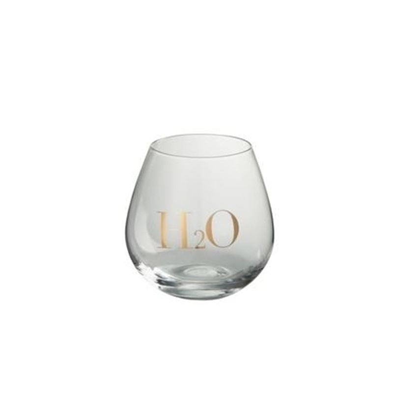 Jolipa drinkglas H2O transparant/GD 10x10x11cm