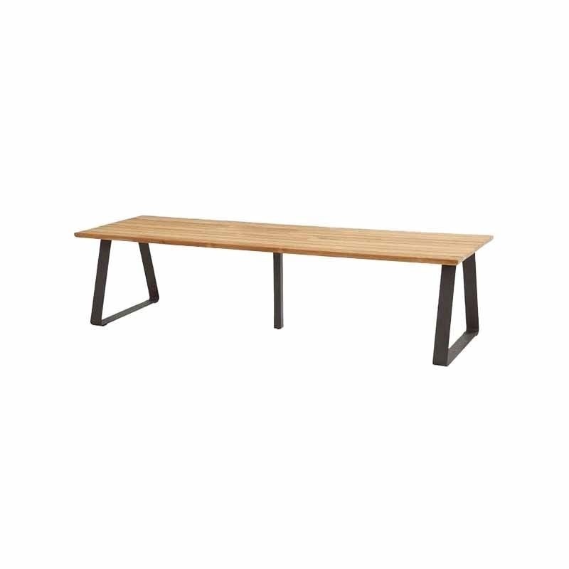 Taste by 4So Basso teak tafel 300x100cm met antraciet onderstel