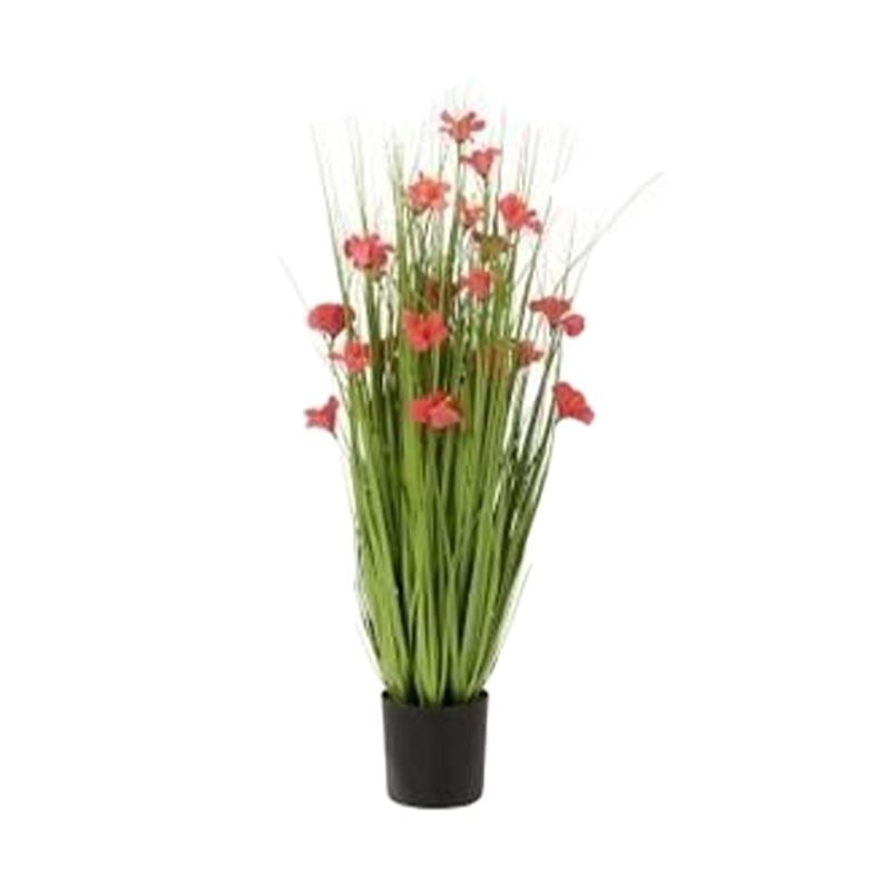 Jolipa grassen en bloem plastic groen/koraal S