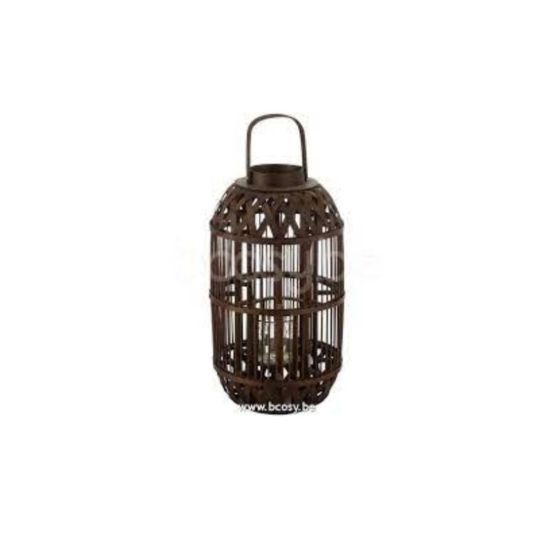 Jolipa lantaarn aeolus bamboe zwart 38x38x80.5