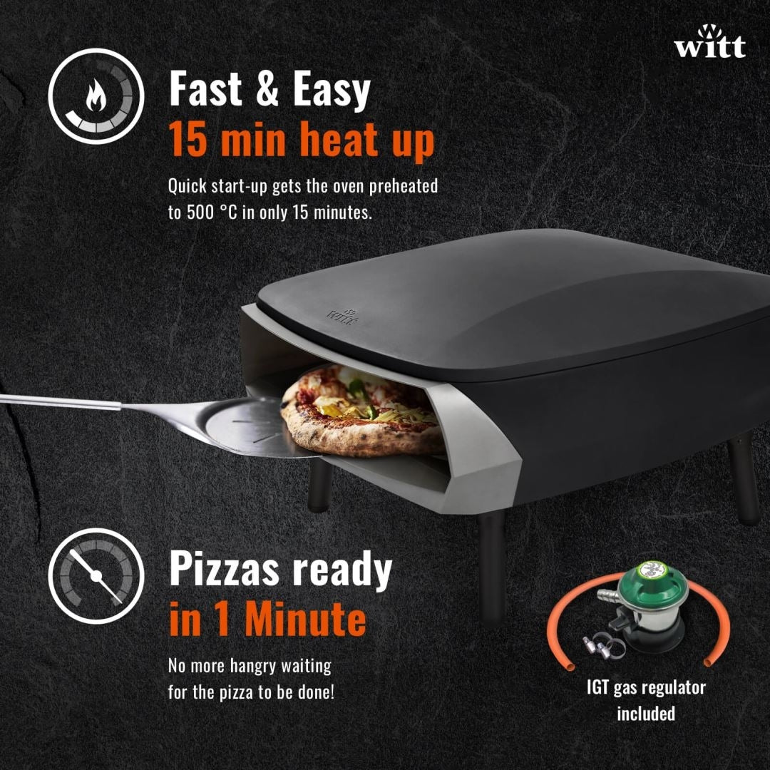 Witt Etna rotante pizzaoven | Mat zwart