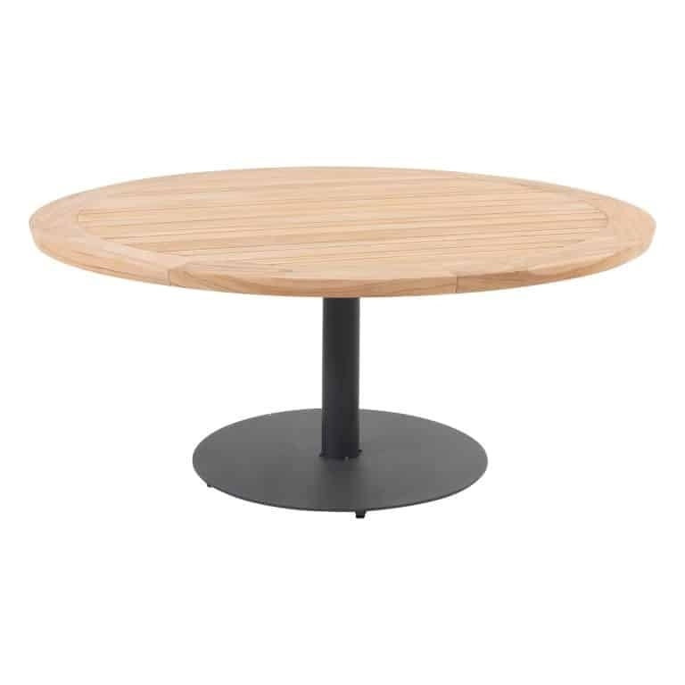 Taste by 4 seasons Saba low dining teak tafel 150 Ø cm antraciet onderstel