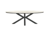 Garden Impressions Edison tafel 280x140xH75 carbon zwart frame licht teak kunststof houtlook