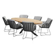 4 Seasons Outdoor 7-delige set Fabrice dining stoel antraciet en Taste Prado 240x115 teakblad