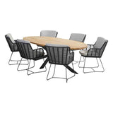 4 Seasons Outdoor 7-delige set Fabrice dining stoel antraciet en Taste Prado 240x115 teakblad