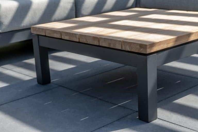 4 Seasons Outdoor Capitol koffietafel vierkant 90 x 90 x 35 cm. teak tafelblad